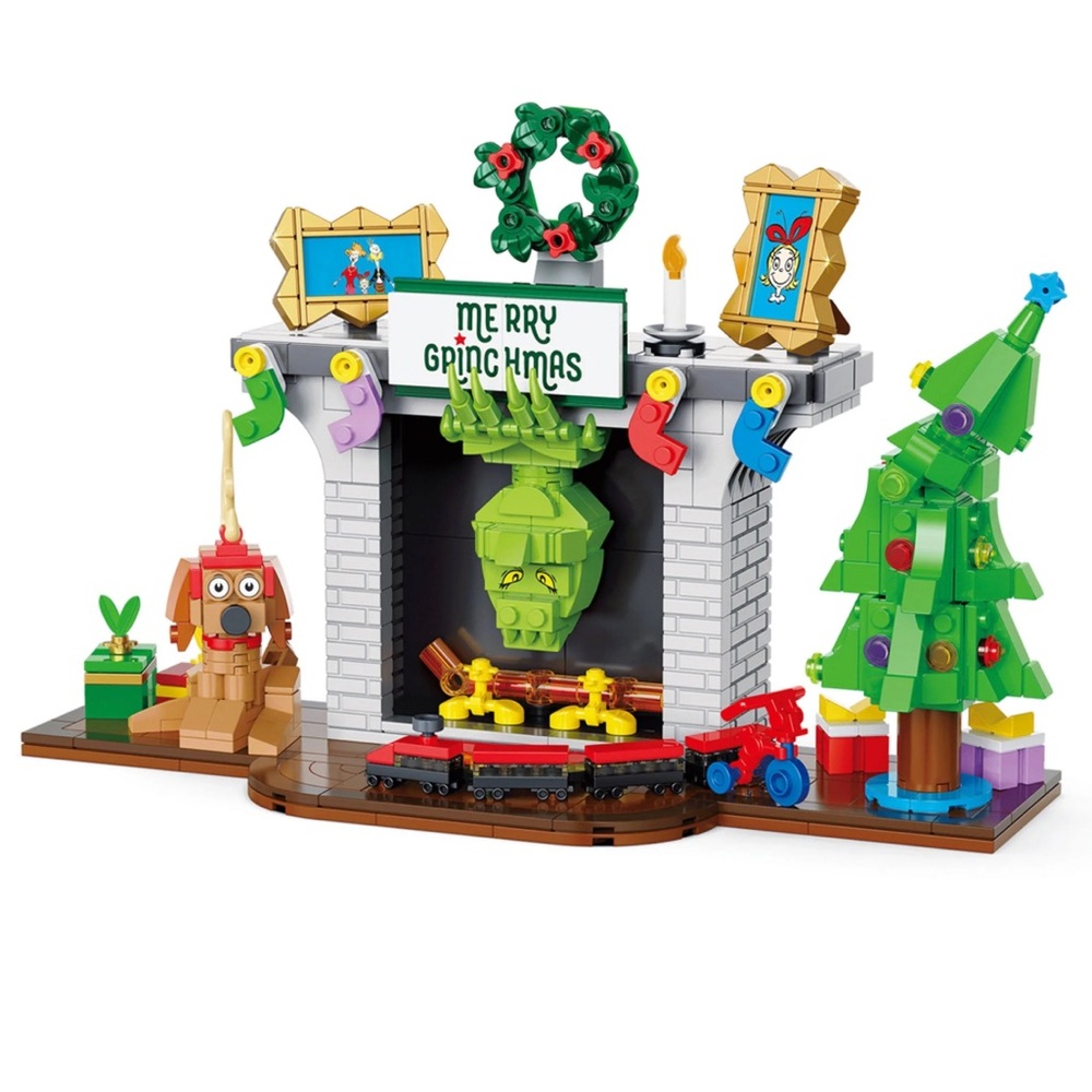 LEGO BRICKCRAFT The GRINCH Dr. Seuss Christmas Fireplace Set - NEW